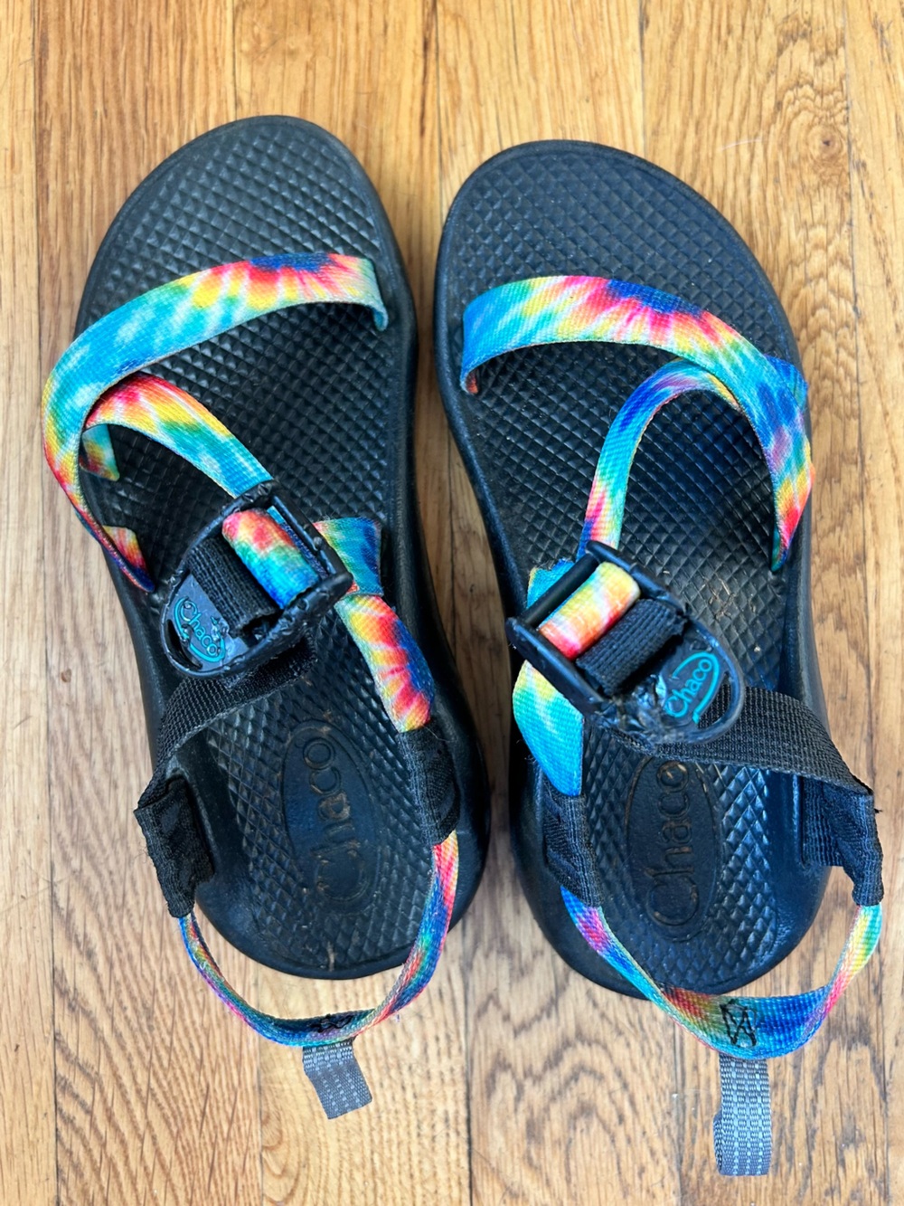 Chaco Kids Z1 Sandals - Rainbow Tie-Dye Straps - Size 2